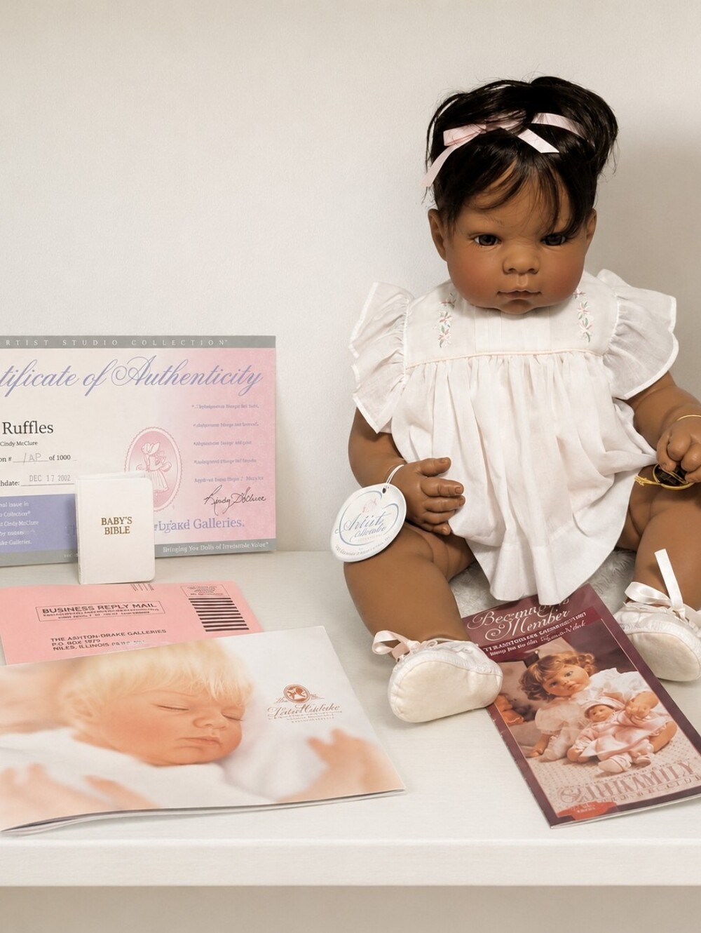 Lee Middleton Tiny Ruffles 2002 Reva Schick Dark Skin AP #1/1000 COA Bible